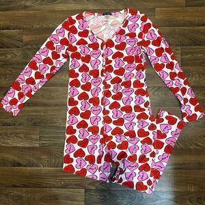 Fashion Nova Red and Pink Heart Pajama Set